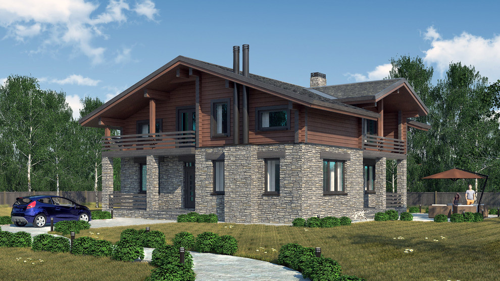 Визуализация главный фасад