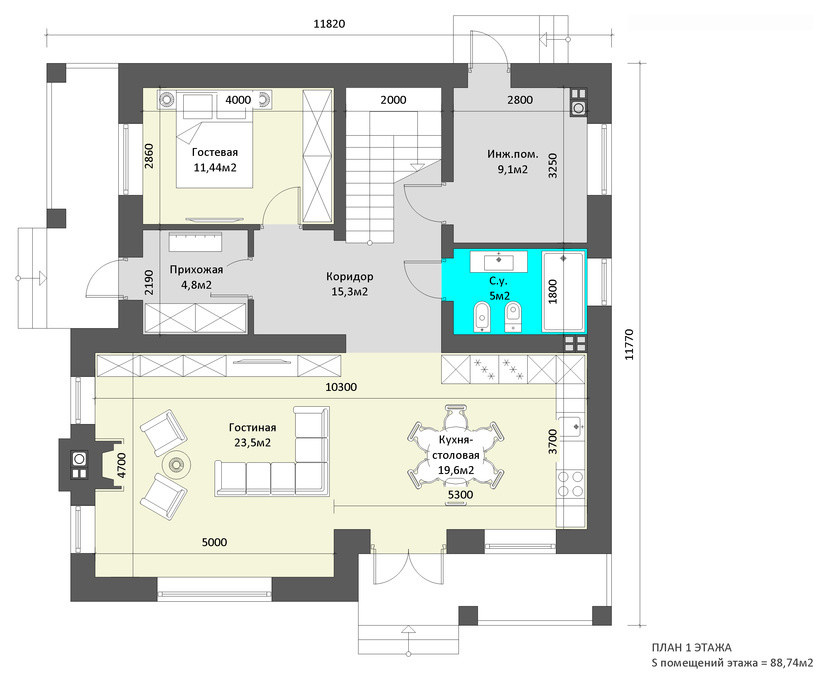 План 1 этажа