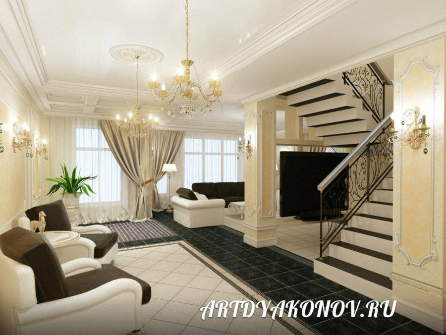 Коттедж .Первый этаж 140 метров Versace