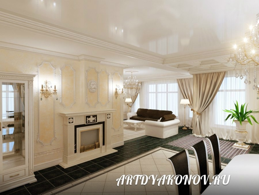 Коттедж .Первый этаж 140 метров Versace