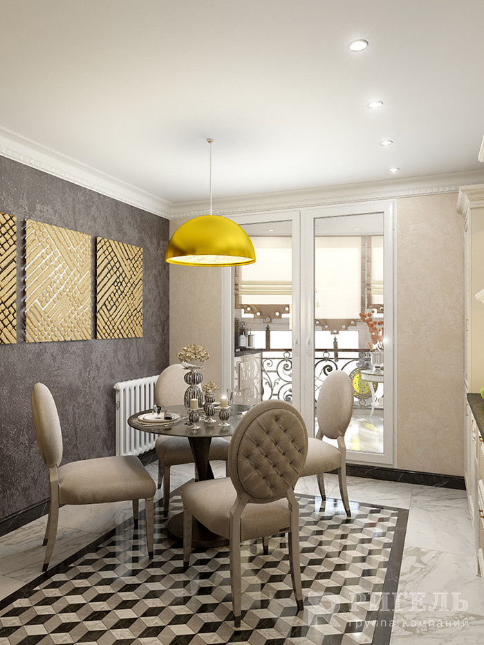 Светлая кухня (вид 3)