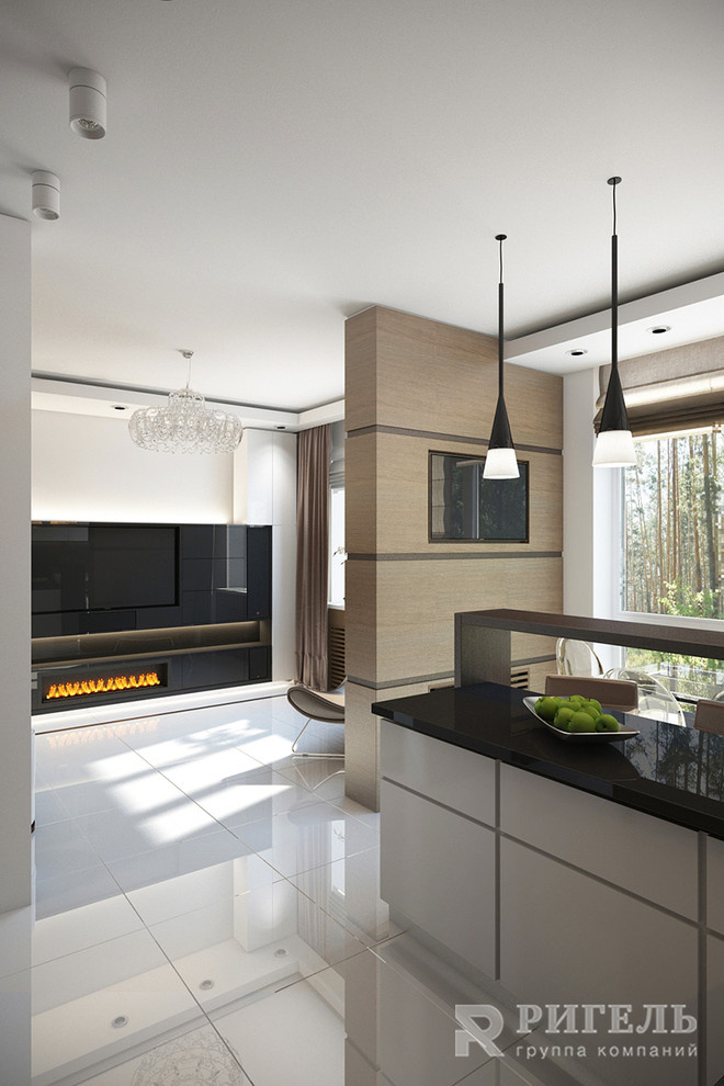 Кухня с гостиной