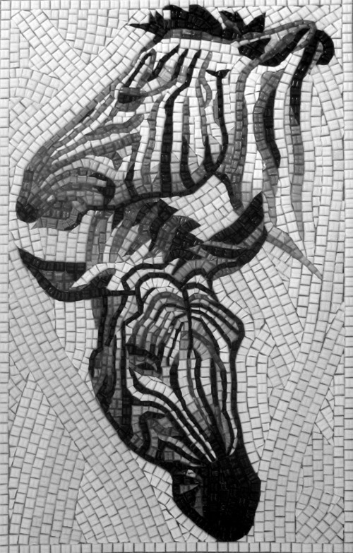 Zebra. Glass mosaic