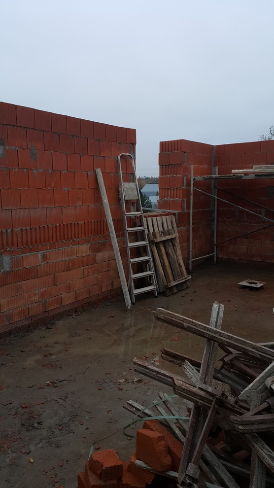 черновая кладка кирпичем и теплой керамикой