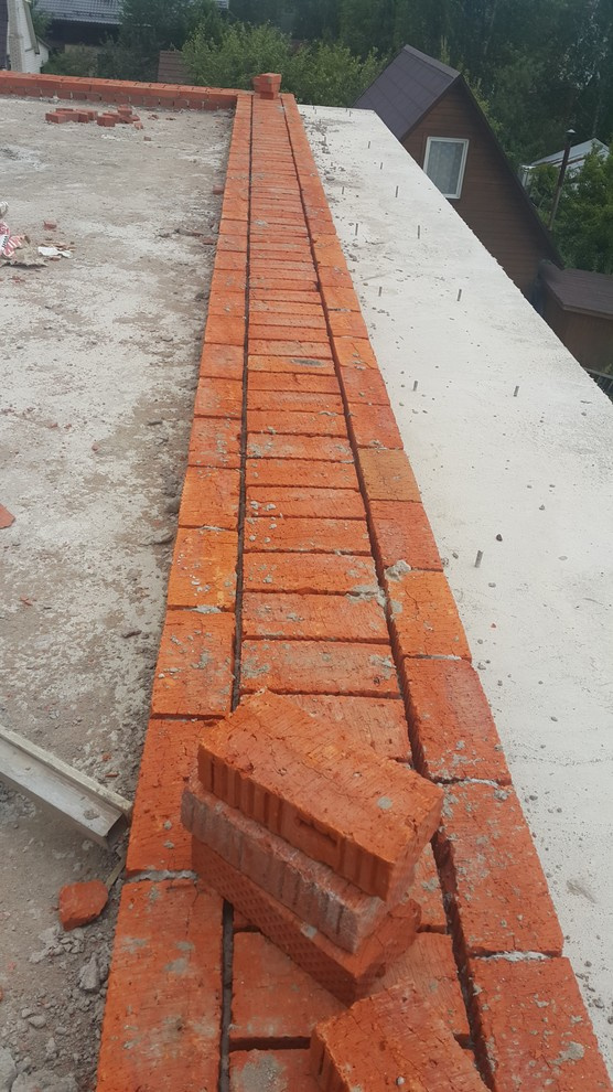 черновая кладка кирпичем и теплой керамикой