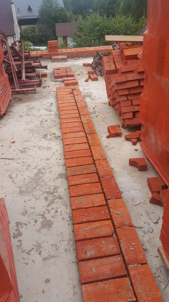 черновая кладка кирпичем и теплой керамикой