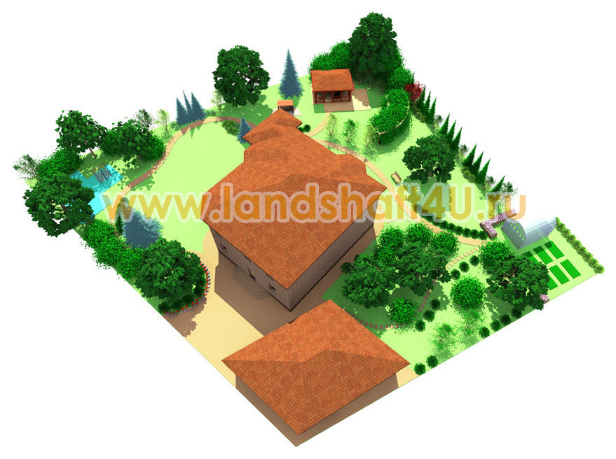 Ландшафтный проект загородного участка в Грибаново