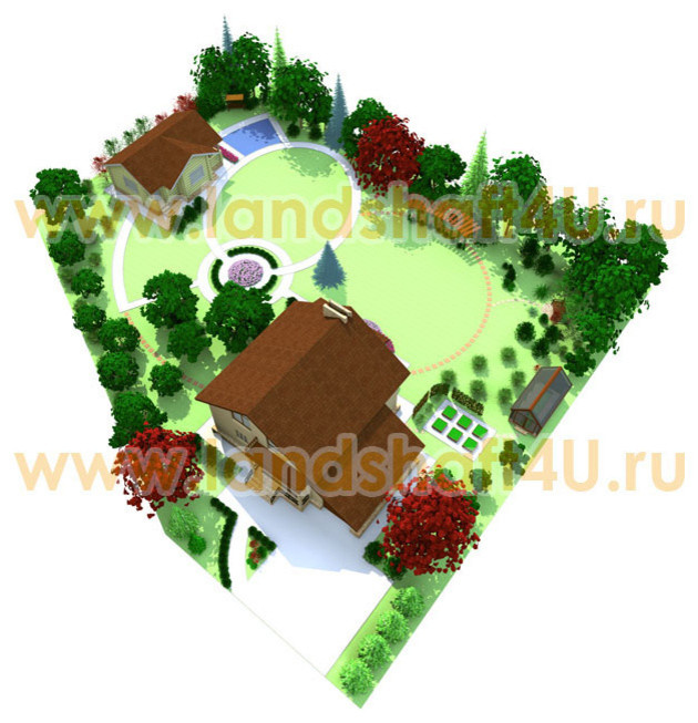 Обложка проекта: Проект благоустройства частной территории в коттеджном поселке Зеленые дали