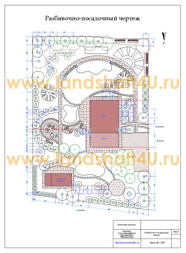 Базовый проект дизайна ландшафта садового участка в Митяево