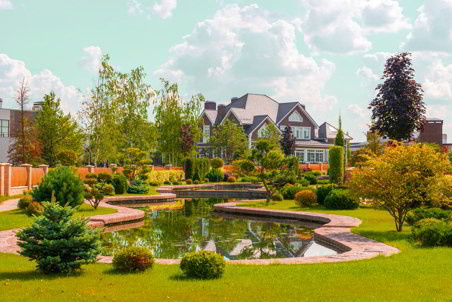 Озеленение поселка на Новой Риге