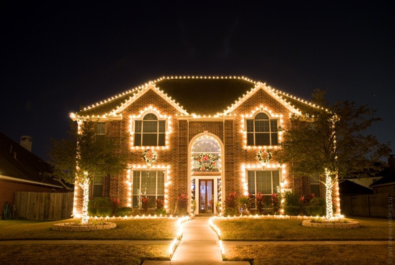 Новогоднее украшение домов