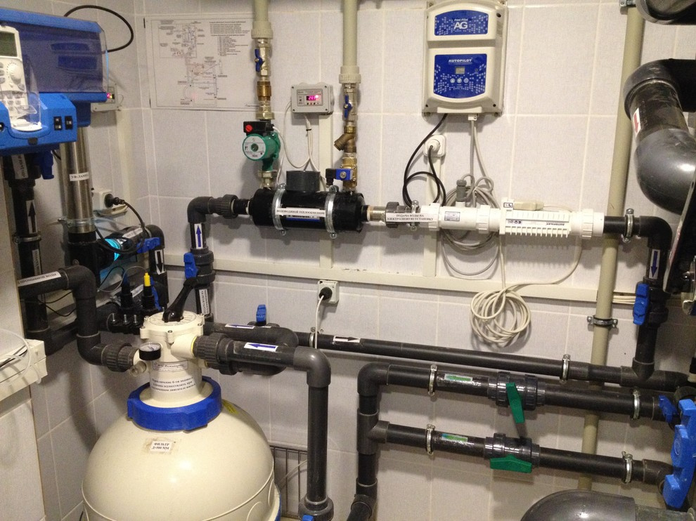Оборудование очистки воды бассейна, технические помещения