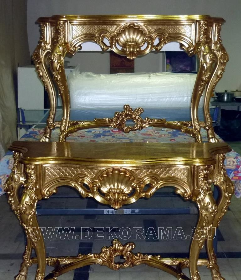 Золочение / Консоль с зеркальной рамой