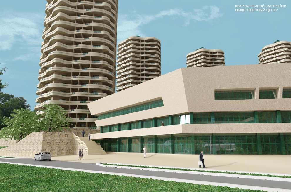 Многоквартирные дома. Жилой квартал в Сочи.