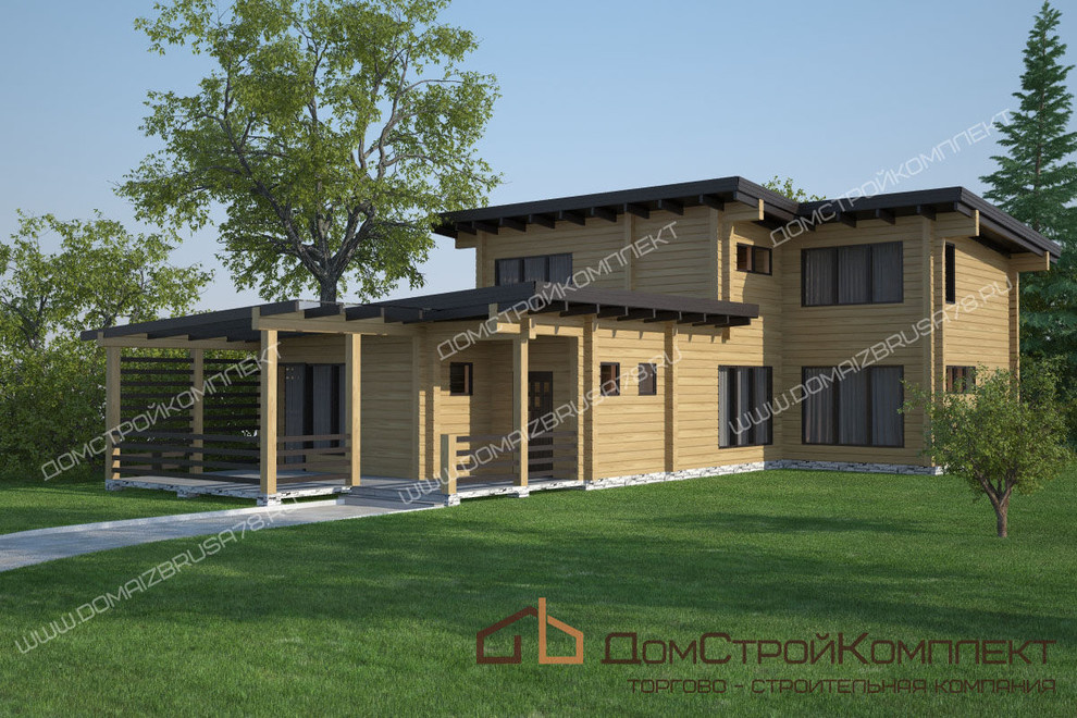 Дом из бруса с террасой