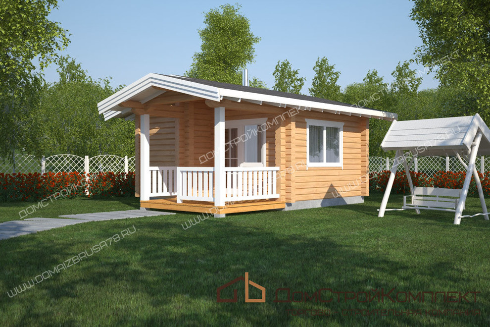 Баня из бруса с беседкой