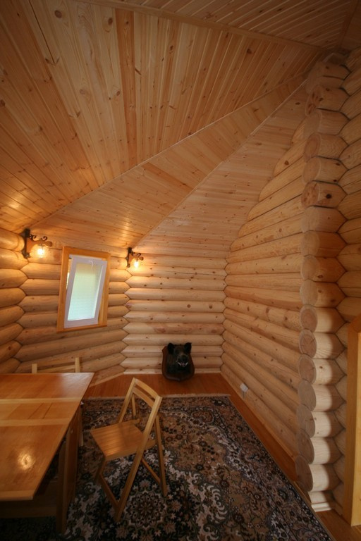 Баня из оцилиндрованного бревна "Песня"