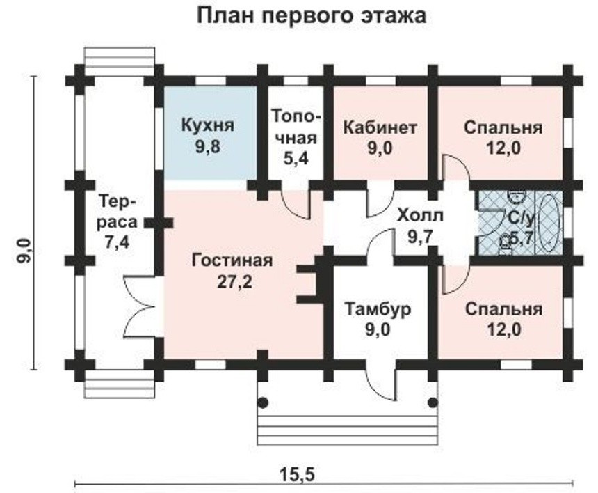 ОБ-2144 Дом из Оцилиндрованного бревна