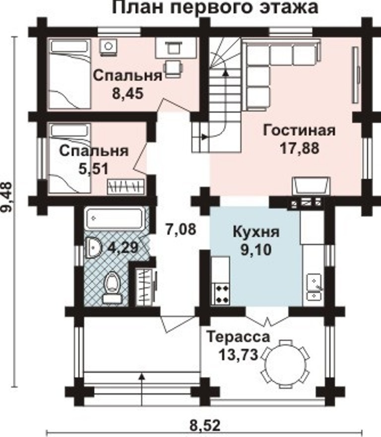 ОБ-2222 Дом из Оцилиндрованного бревна