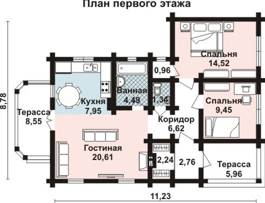 ОБ-2224 Дом из Оцилиндрованного бревна