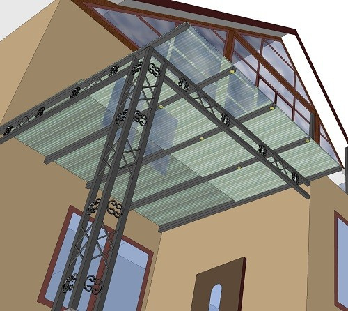 Обложка проекта: Навес с освещением