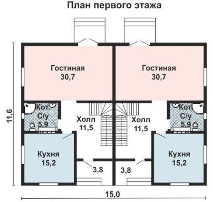 КБ-181-2 Дом для двух семей. Дом из Бруса