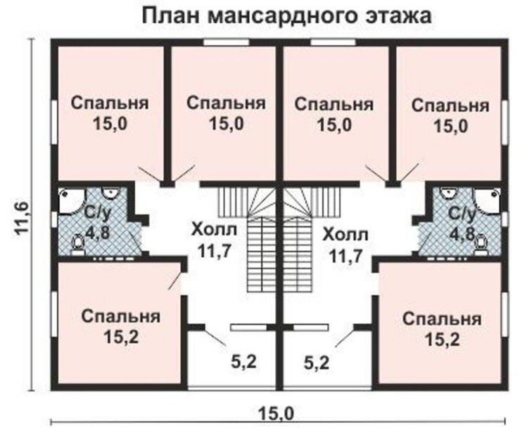 КБ-181-2 Дом для двух семей. Дом из Бруса