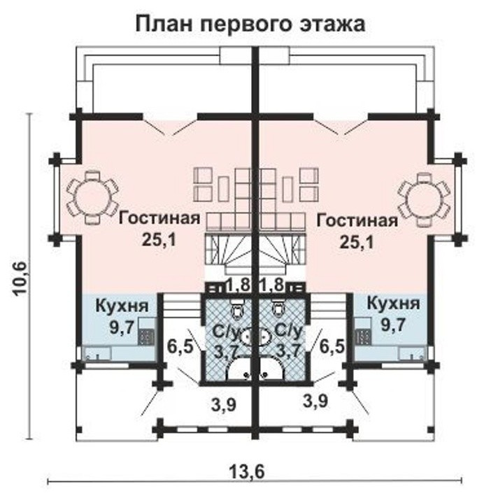 КБ-543 Дом для двух семей. Дом из клееного Бруса