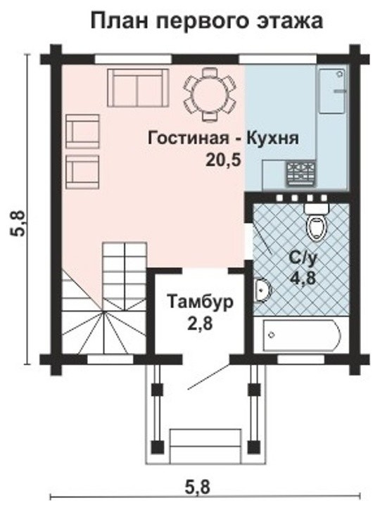 КБ-2043 Дом из Клееного Бруса