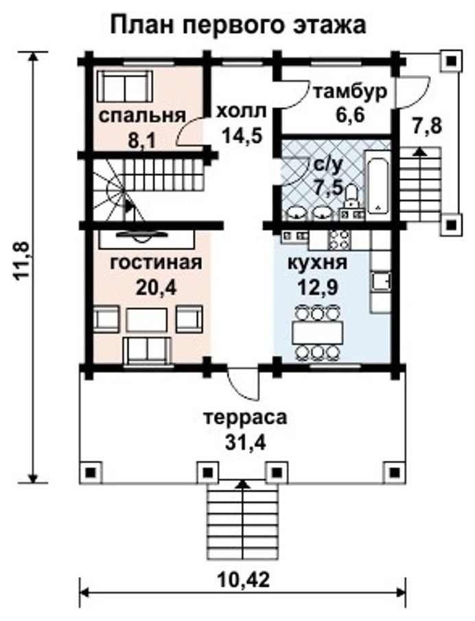 КБ-2062 Дом из Клееного Бруса