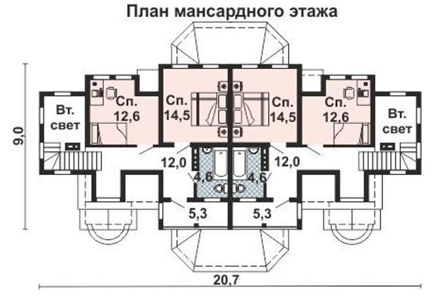 КБ-2239 Дом для двух семей. Дом из Бруса