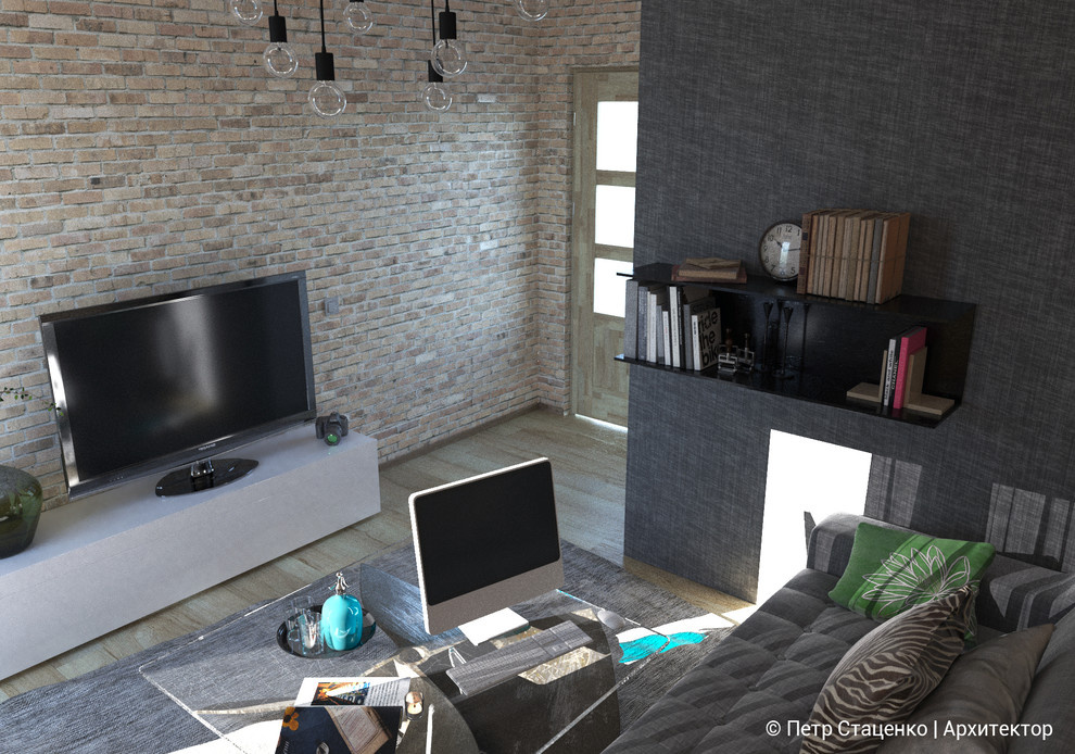 Обложка проекта: Берлога холостяка. Интерьер лофт.