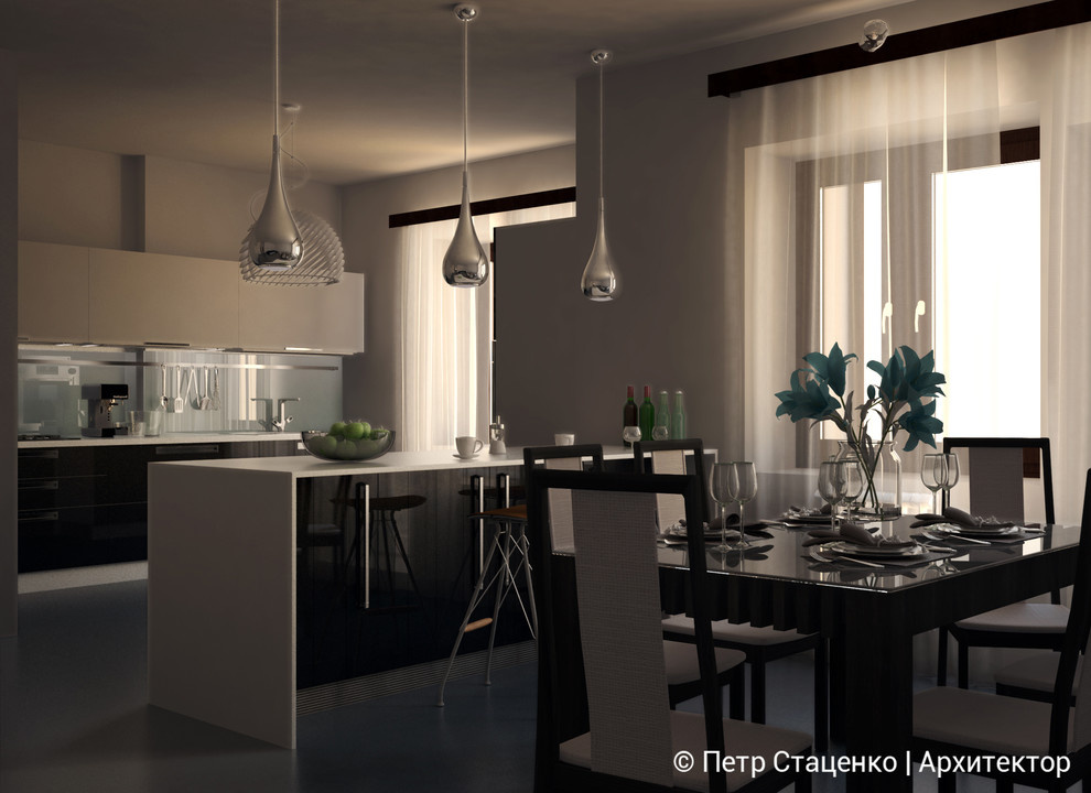 Кухня. Вид на барную стойку.