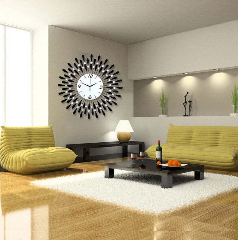 Большие часы настенные в интерьере