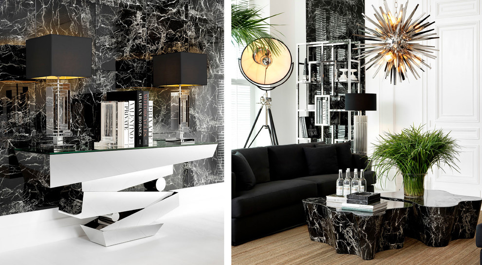 Черно-белая гостиная от Eichholtz