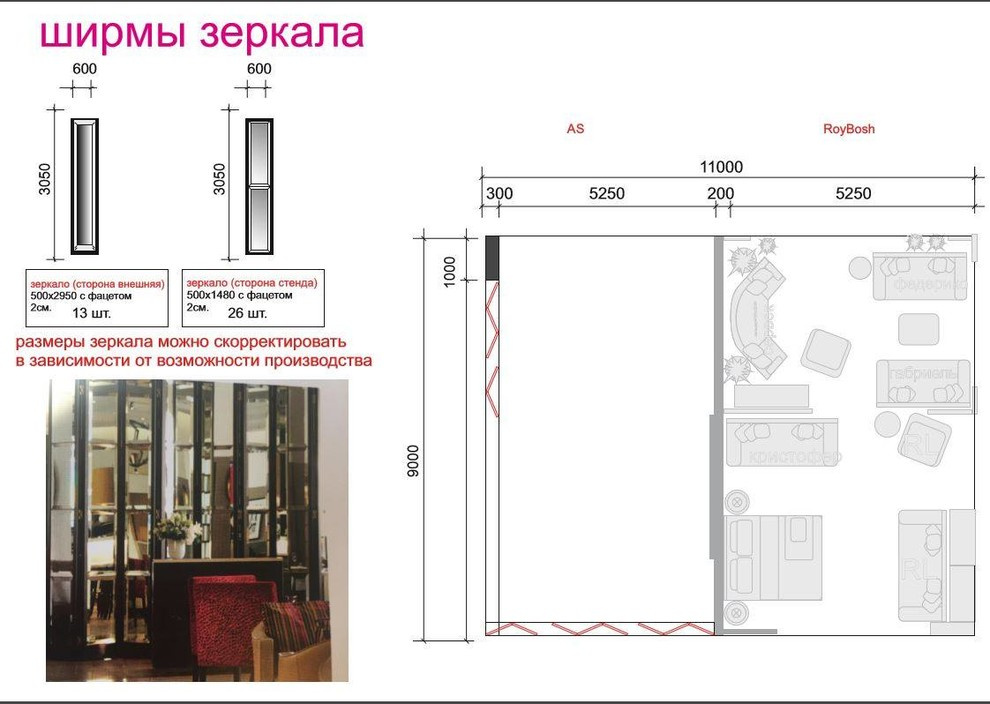 Зеркальные панели. Зеркала в мебельный салон. Зеркальные вставки