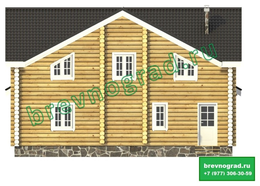 Красивый дом из оцилиндрованного бревна "Крокус" 132 м2