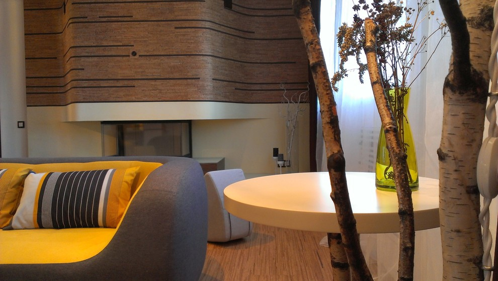 Гостиная в осенних тонах.