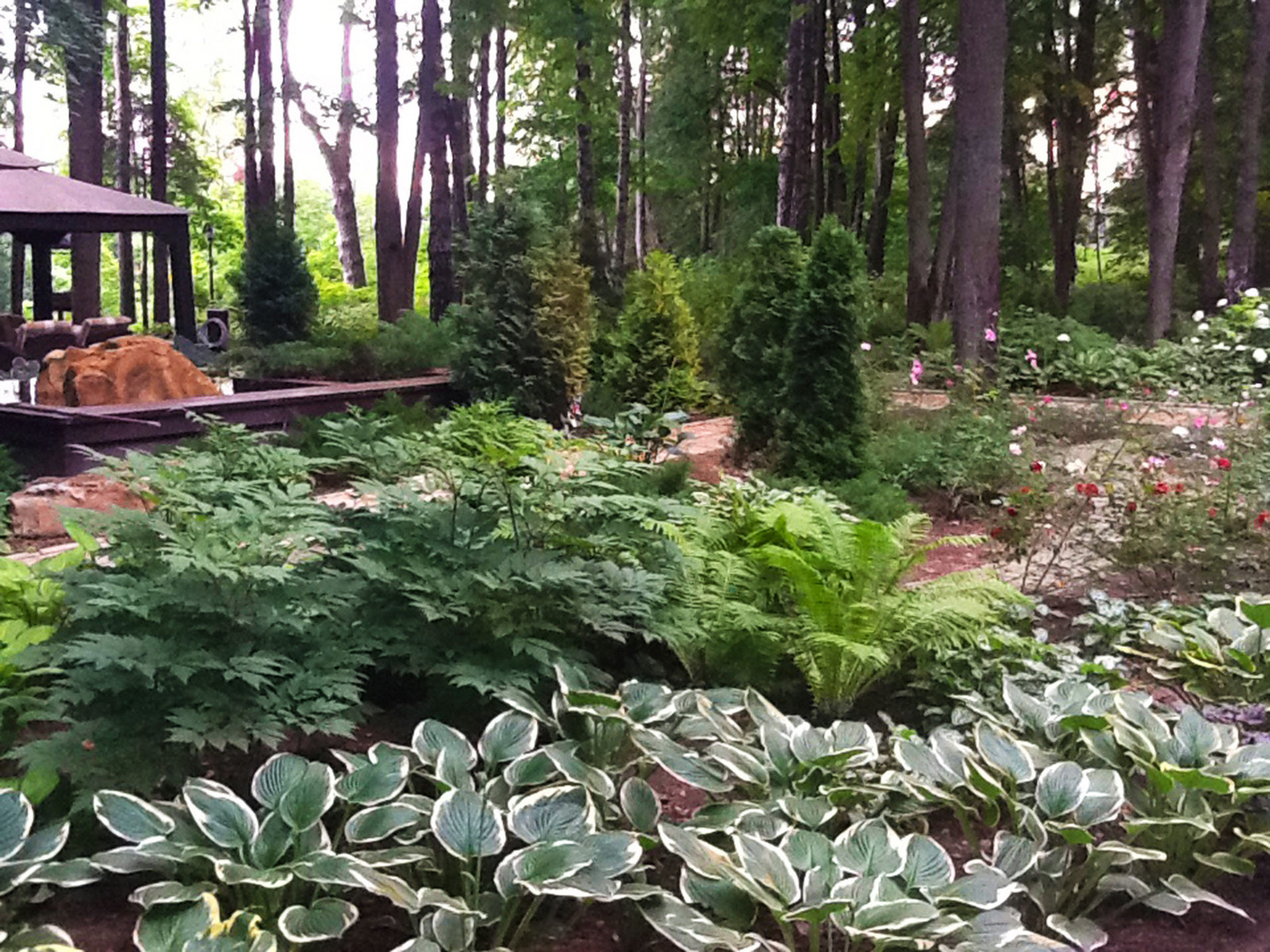 Ландшафтный дизайн участка 1 га - цветник и искусственный водоем Лофт.