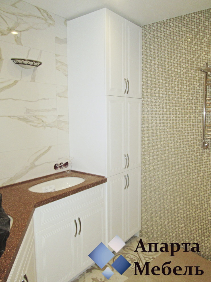 Мебель в ванную на заказ в стиле современная классика, матовая эмаль.