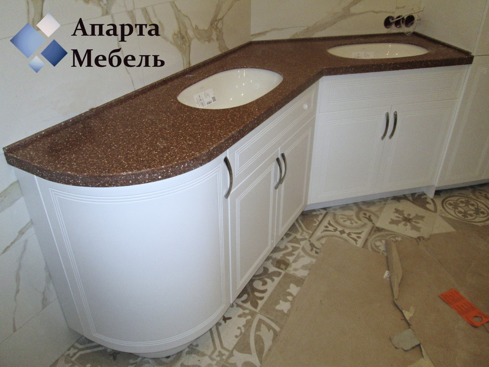 Мебель в ванную на заказ в стиле современная классика, матовая эмаль.