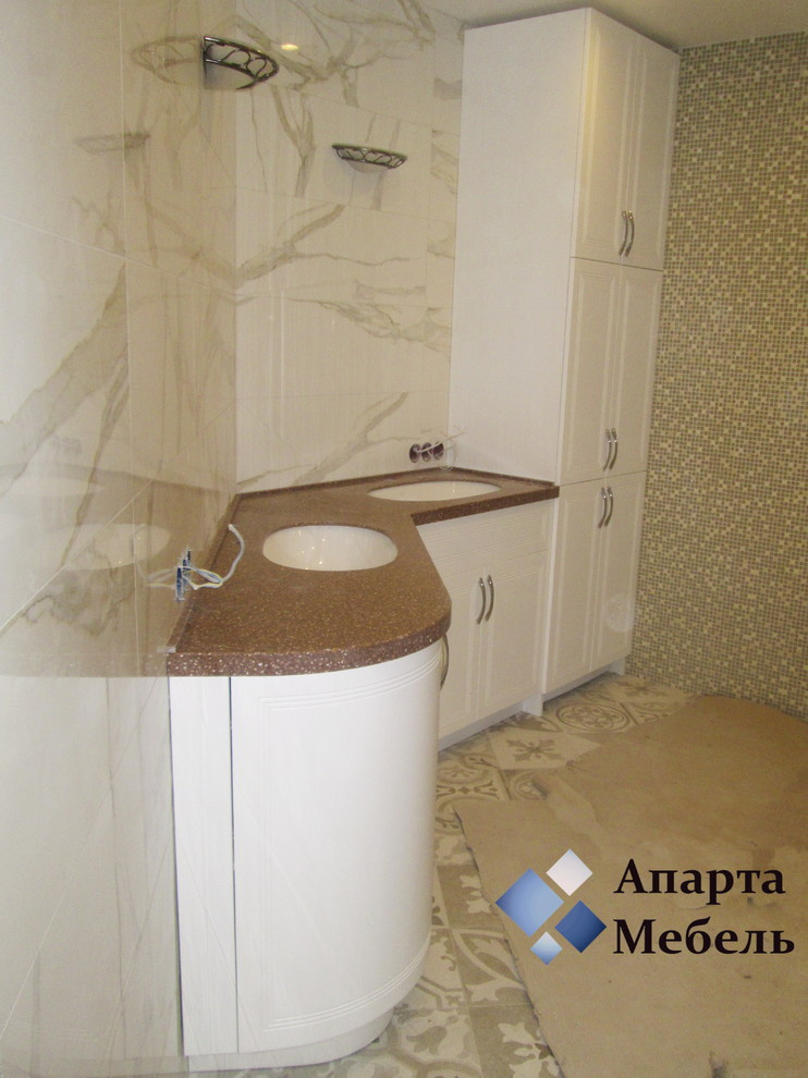 Обложка проекта: Мебель в ванную на заказ в стиле современная классика, матовая эмаль.