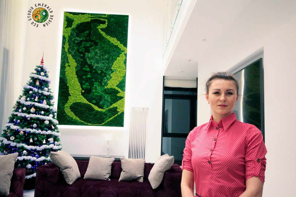 Панно из комбинированного стабилизированного мха