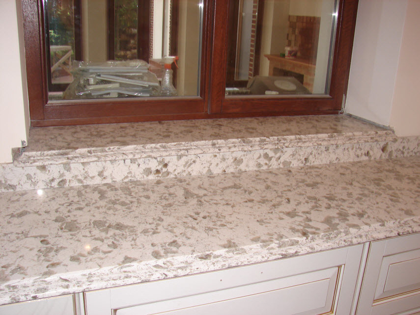Кухонная столешница и фартук из Vicostone BQ-9418 Serra