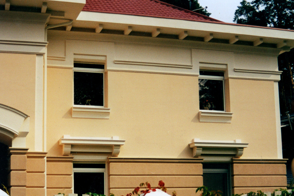 Фасад дома в стиле русского модерна,