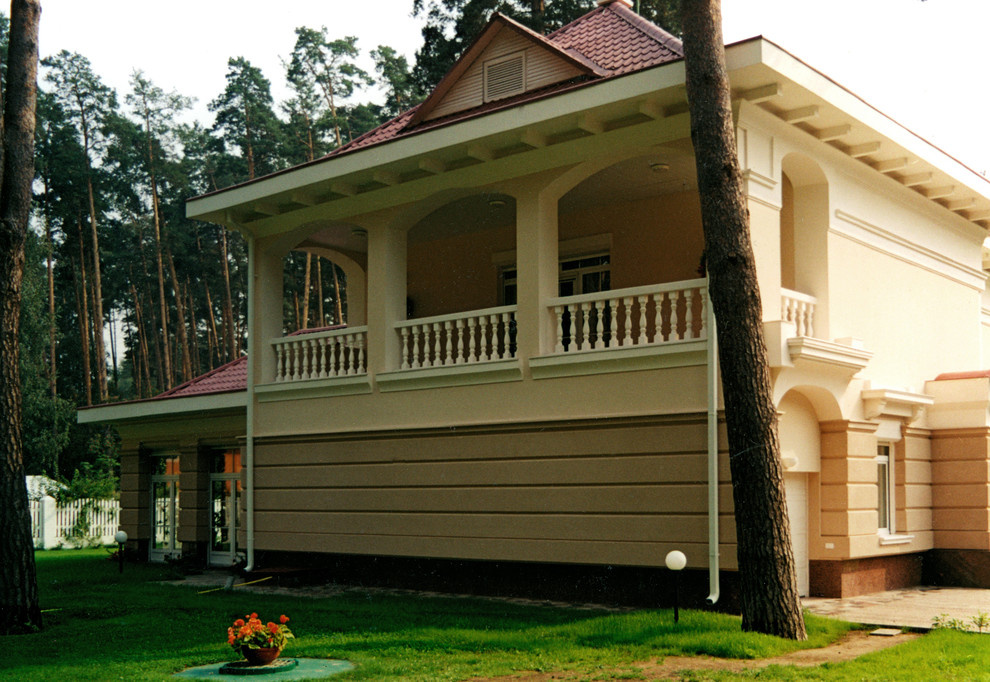 Фасад дома в стиле русского модерна,