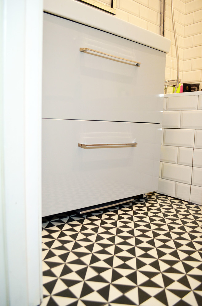 Тумба под раковину глянец и хром