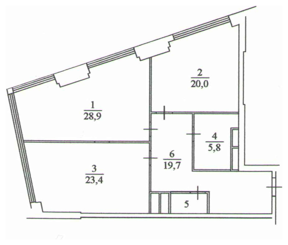 Рис.6 Двушка, 98,0 м2, план от застройщика