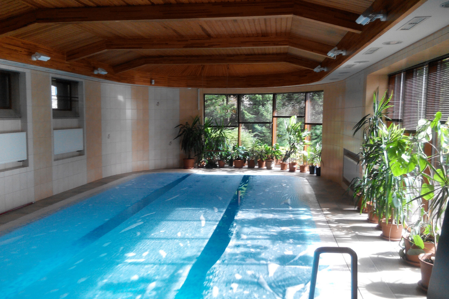 Проект дома с бассейном на склоне