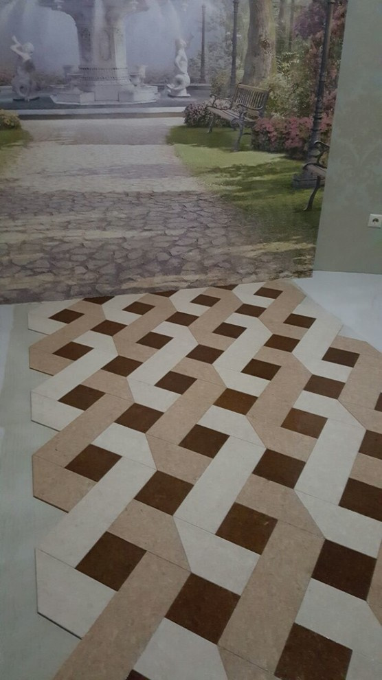 Оригинальный способ укладки напольной пробки!